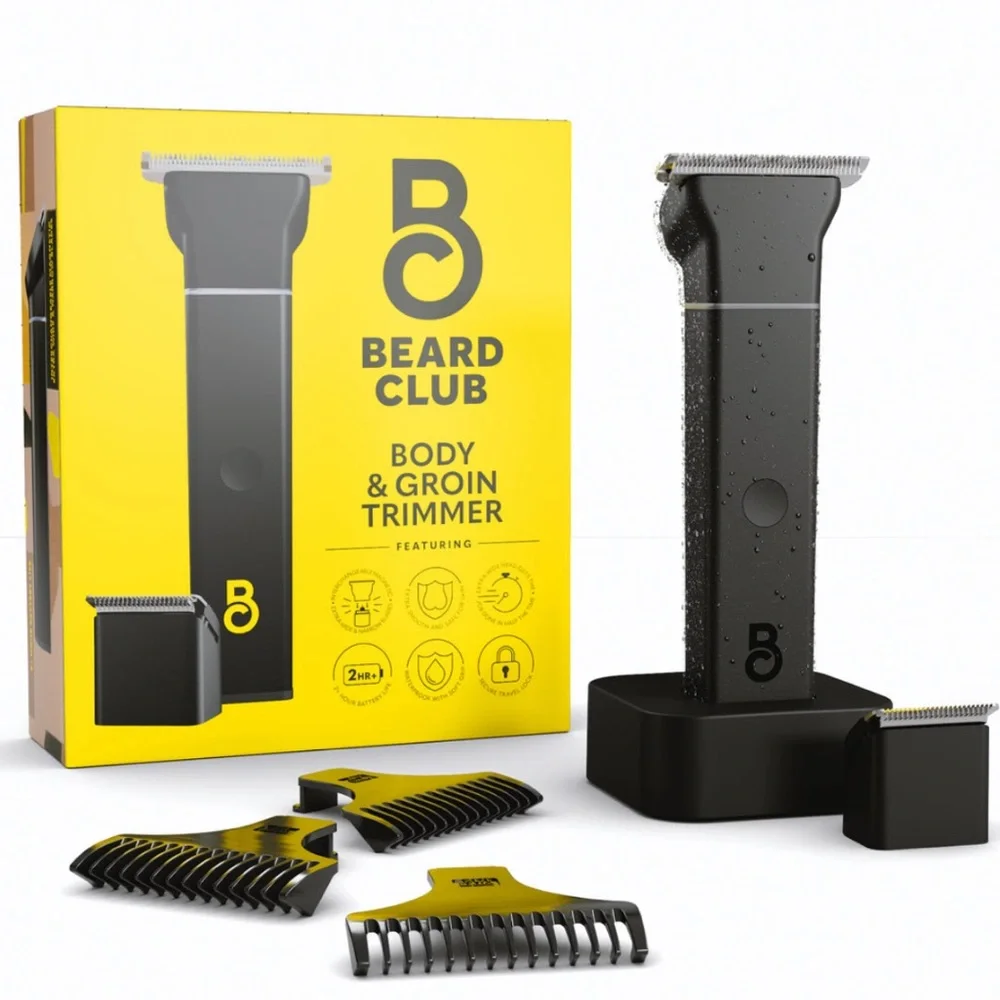 Beard Club NIB Body &‎ Groin Trimmer Extra Wide Blade 100% Waterproof Shaver